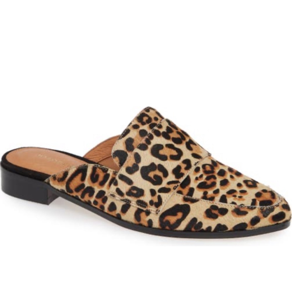 Leopard print - genuine calf hair mule/slide